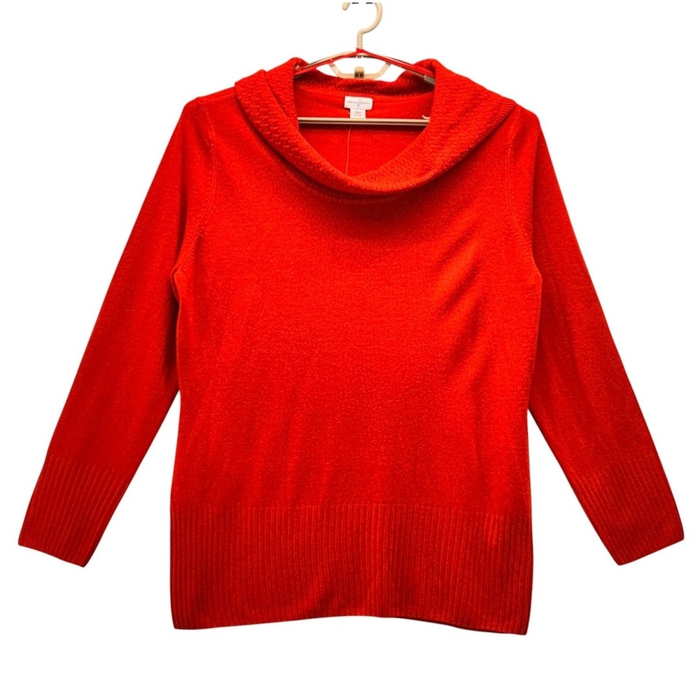 Vintage Cowl‎ Neck Sweater XXL Tomato Red